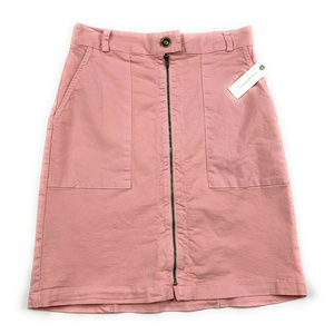 Anthropologie Amadi Zip Front Pencil Skirt XS Pink